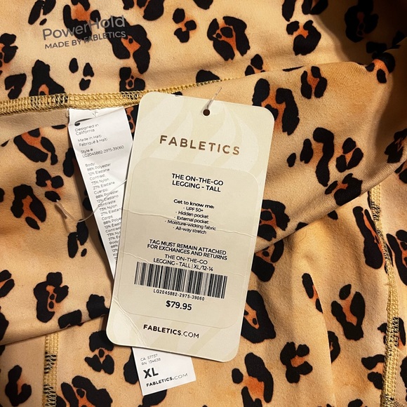 Brand new leopard print fabletics! 7/8 in length. - Picture 2 of 3